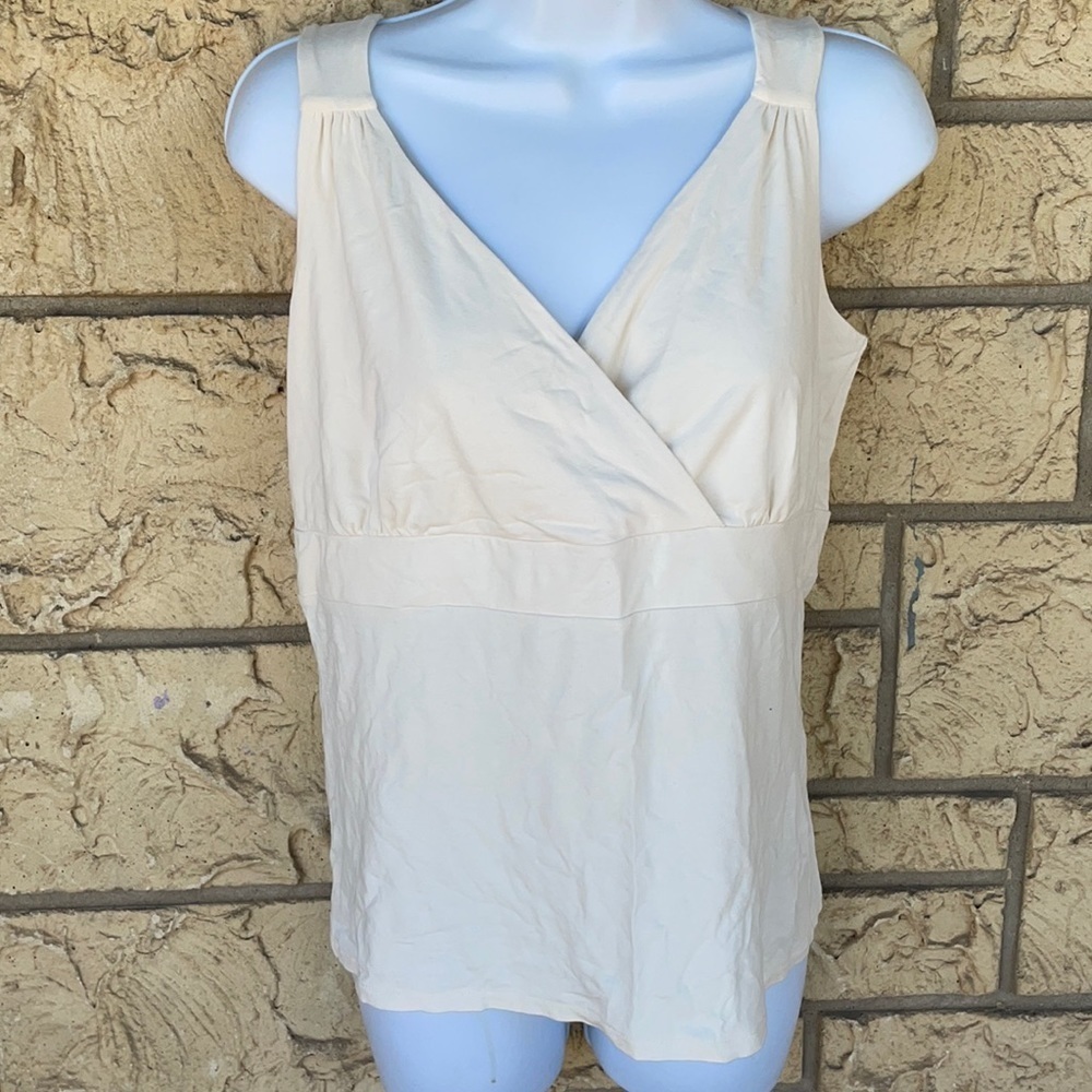 Talbots career work Top Blouse Casual Nice Off Withe Cream small Stretch
